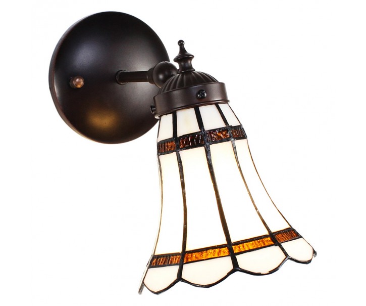 Nástěnná lampa Tiffany s bílým stínidlem BrownLine - 17*12*23 cm E14/max 1*40W