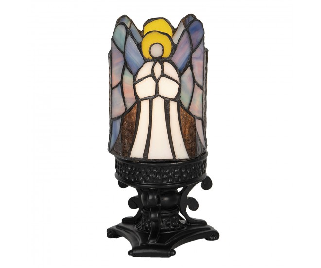 Vitrážová stolní lampa Tiffany Ange – Ø 14*21 cm E14/max 1*25W